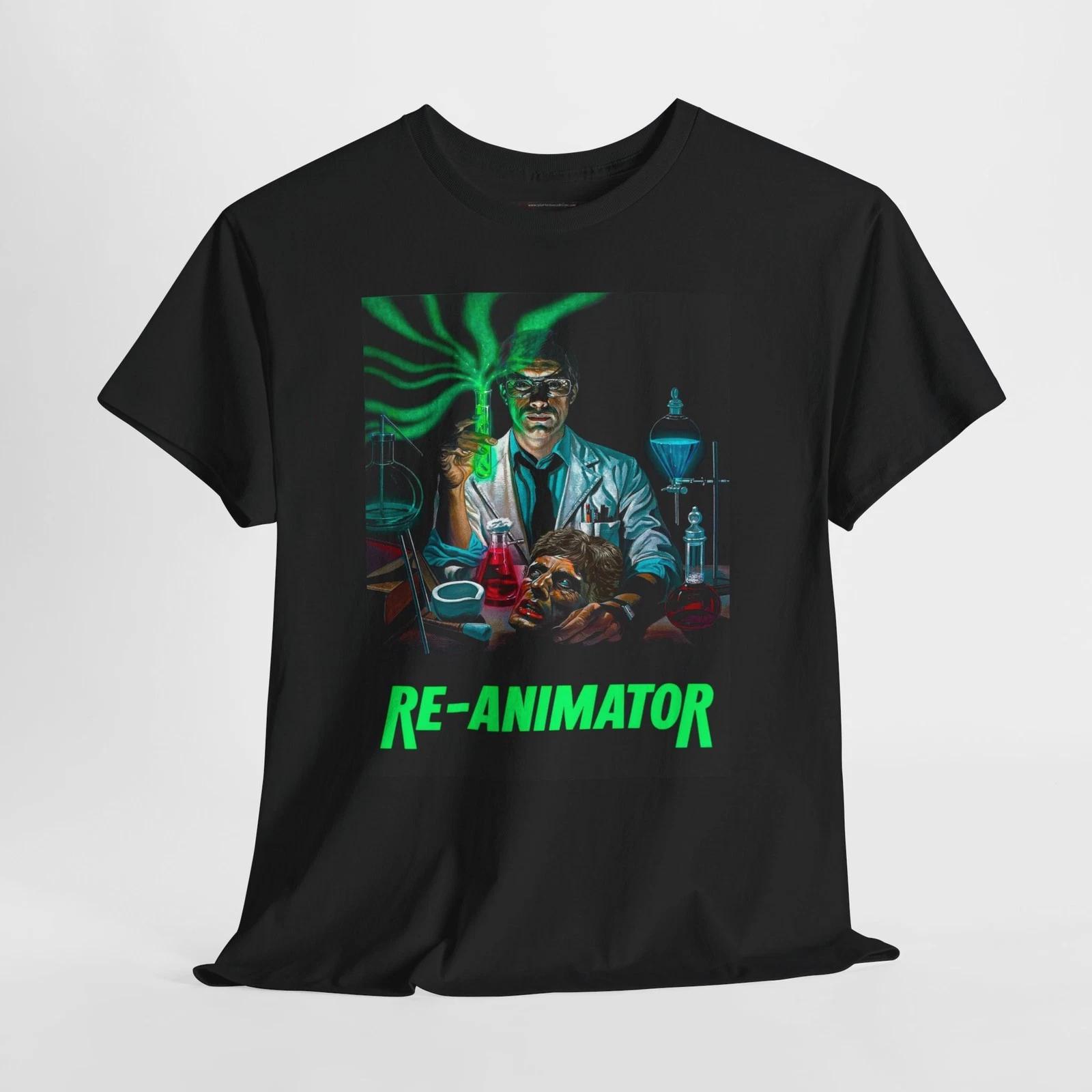 Re-Animator 1985 Retro Movie Poster Horror Unisex Graphic T-Shirt 2XL