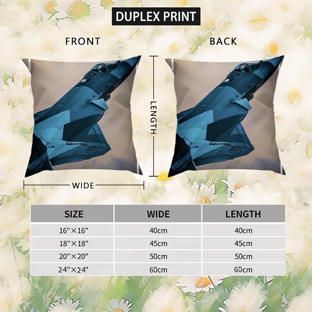 Russia Modern Fighter Jets Pillow Case For Car Sofa Decorative Home Double-sided Print Plush Square Throw Pillow Cushion Cover