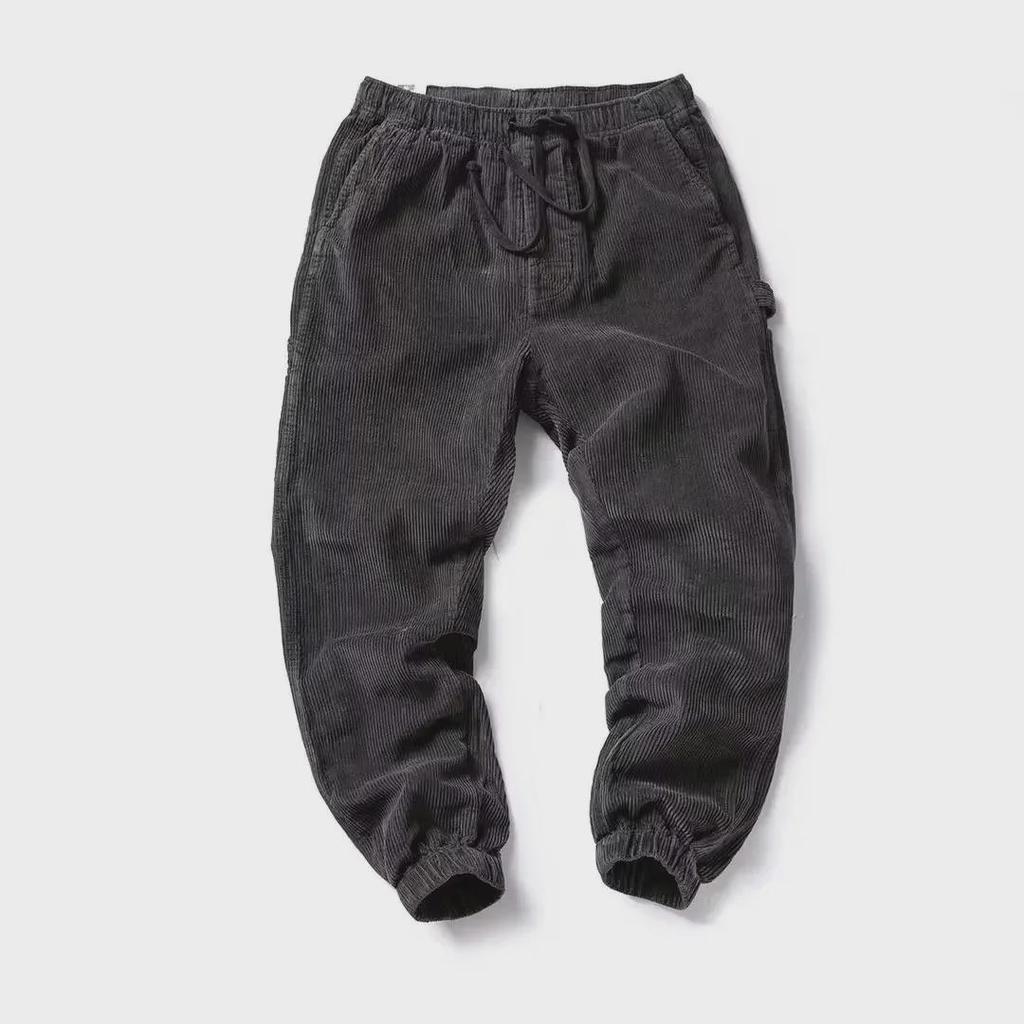 Pantaloni casual lejeri din catifea reiată, stil retro japonez, pentru bărbați, pentru toamnă/iarnă, 2023.