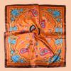 1PC Peacock Floral Print Satin Square Scarf Women's Hair Accessory Spring New Versatile Belt Bag Decor Silk Headband