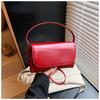 Stylish and simple small square bag women's new high-end retro solid color versatile shoulder messenger handbag