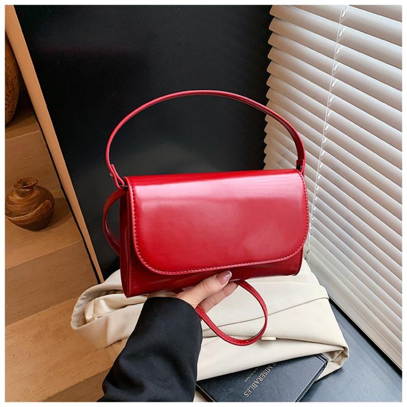 Stylish and simple small square bag women's new high-end retro solid color versatile shoulder messenger handbag