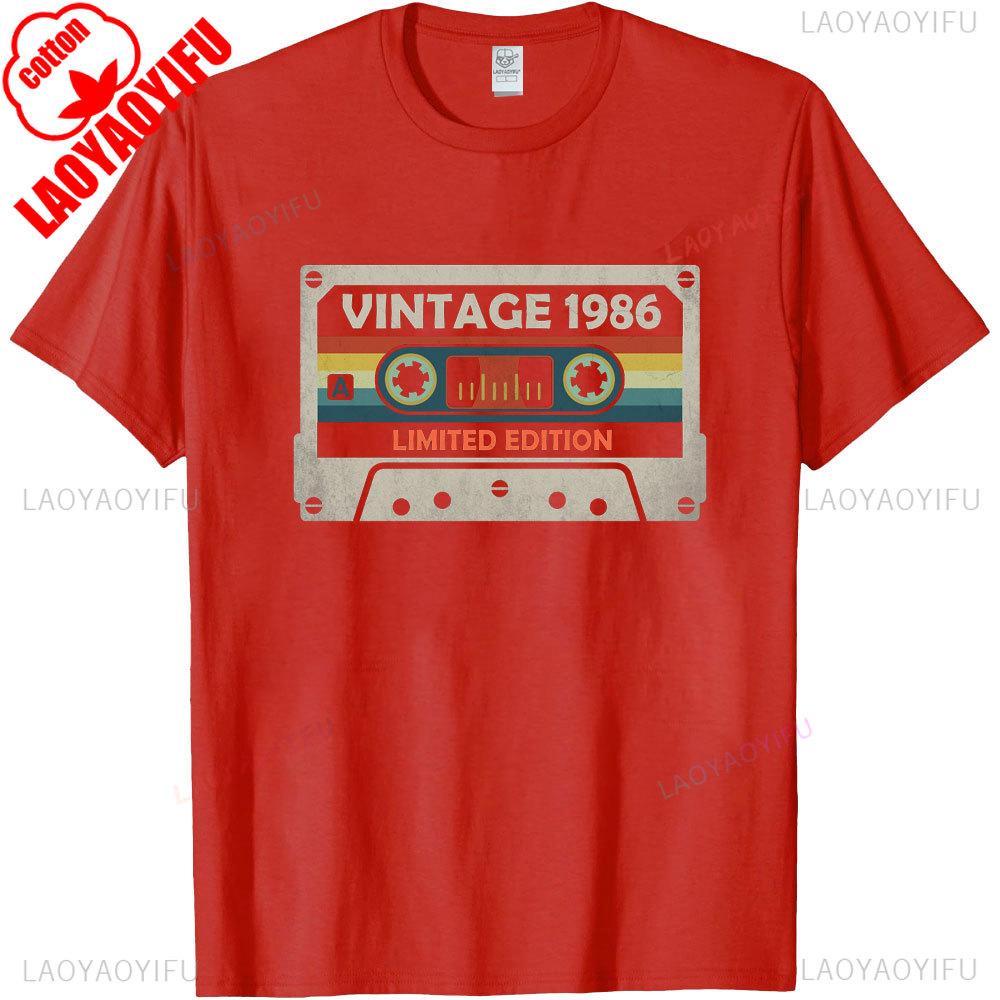 Vintage Made in 1986 40th Birthday 40 Years Old TShirts Summer Graphic Cotton Streetwear ShortSleeve Gifts Tee Men Tops