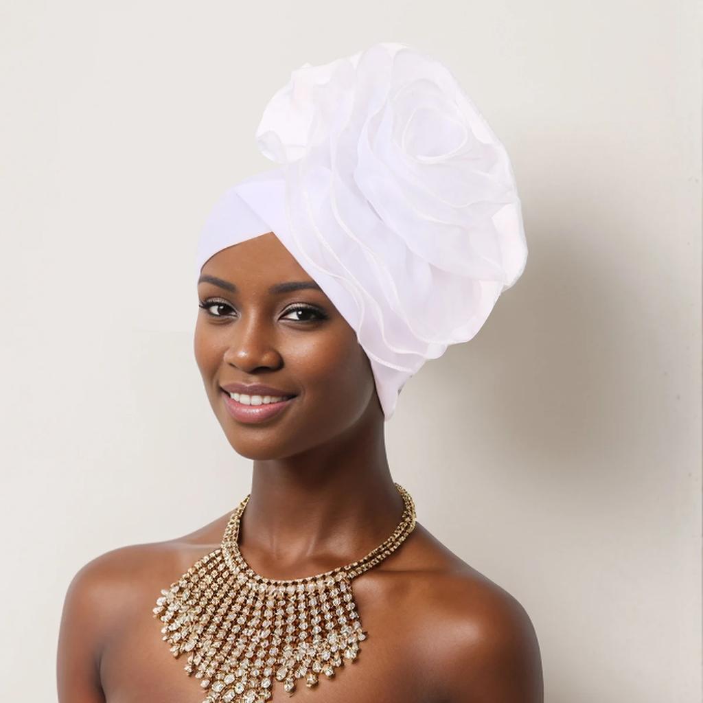Big Flower Turban Cap for Women