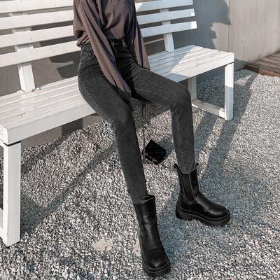 Blugi Coreeni Dama 2025 Talie Înaltă Subțiri Skinny Pantaloni Creion Nouă Zecimi Trendy Versatili