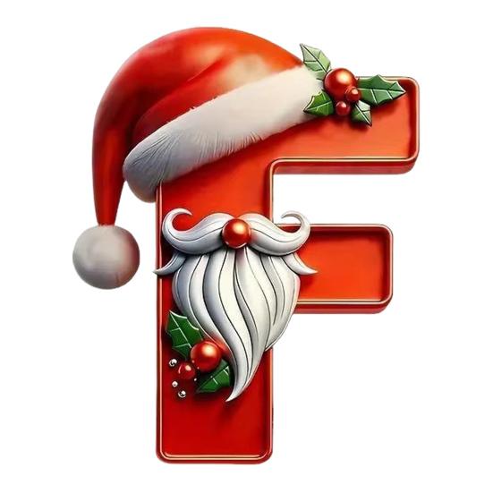 26 Letters Christmas Ornaments Personalized Santa Claus Monogram Initial Letter Xmas Tree Pendant for Tree DIY Craft Home Decor