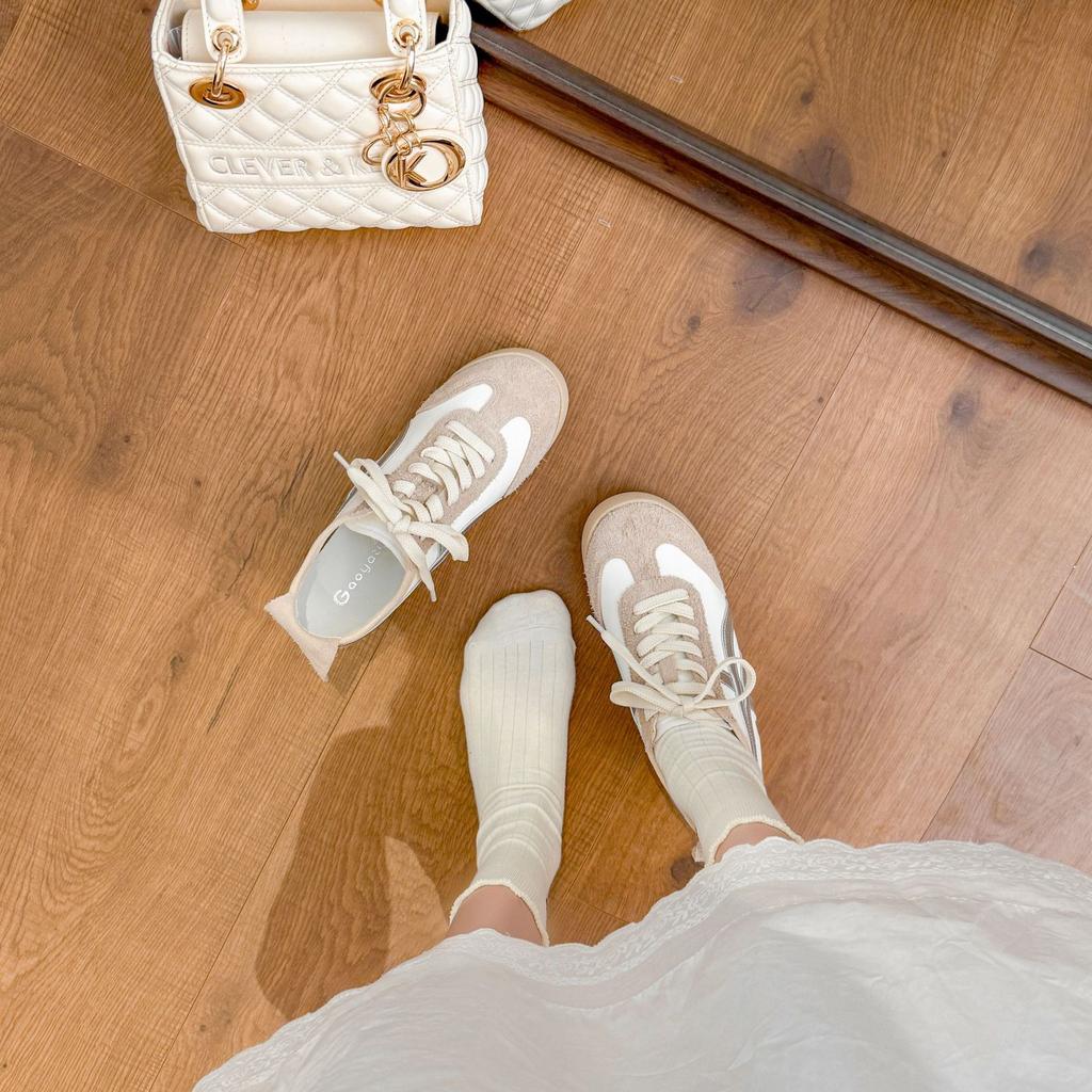Sheepskin~ Grape Mom 4.5cm Soft Collapse Inner Height Increase Silk Color Matching, Stepping On Heels Forrest Gump Shoes Casual Shoes Women's Ge
