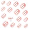 2024 Hot Pink Short Square Wearable False Nail Tips - Internet Celebrity Style