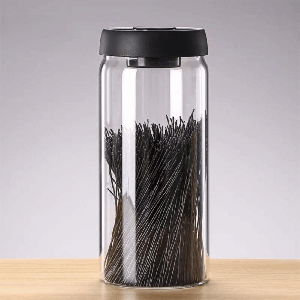 Press Type Coffee Bean Storage Jar Manual Glass Coffee Jar Vacuum Sealed Jar Home Use