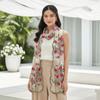 Ethnic Style Embroidered Floral Headwrap Breathable Lightweight Long Lace Scarf Translucent Scalloped Boho Sheer Shawl