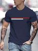 2025 New Summer Men's Cotton Paris Letter Printing Casual  Sports Versatile Street Crew Neck Short Sleeve T-Shirt Top Large Size