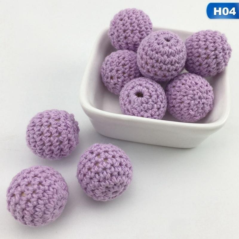 6ks 16mm/5 ks 20mm háčkované korálky Žvýkací korálky Náhrdelník na kousátka Diy Příslušenství k dudlíku Dřevěné kousátko pro miminko