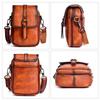 Whatna Antique-Style Tanned Natural Cowhide Leather Mini Shoulder Bag for Men, Small Messenger Bag, Shoulder Pouch, Vertical Design, Fits iPad Mini,
