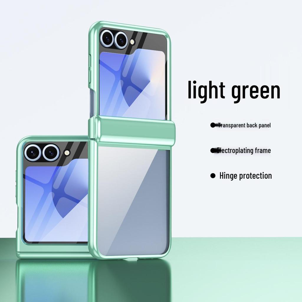 Samsung Z Flip8/7 Electroplated Transparent Full Coverage Case with Foldable Screen Protection