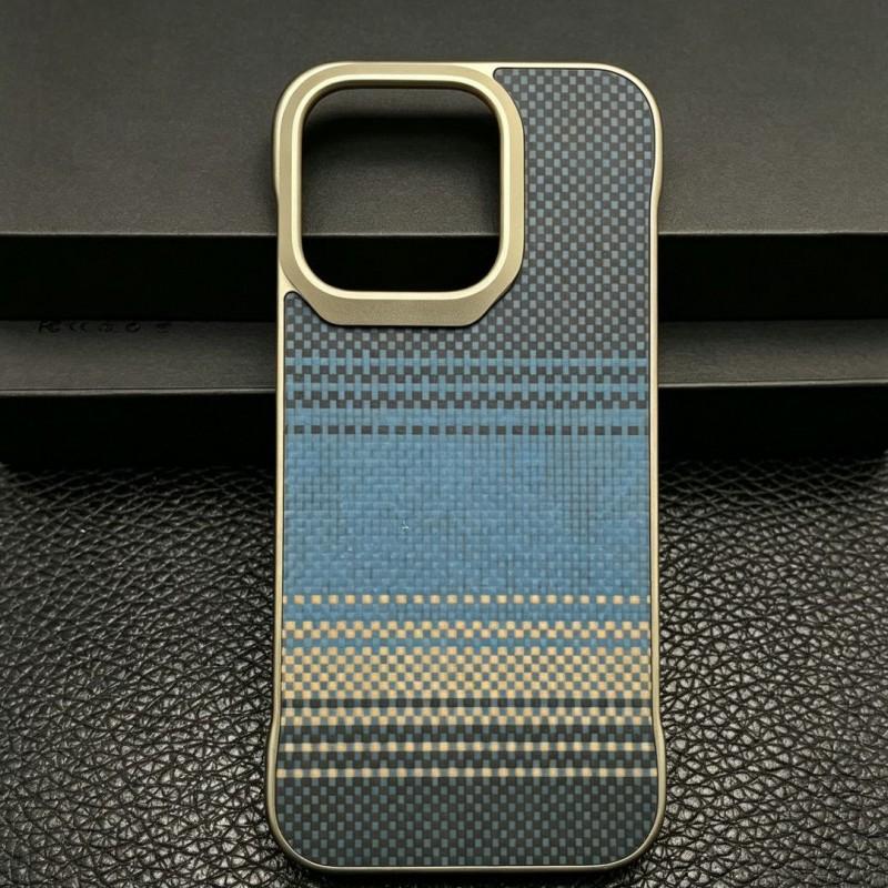 Kevlar Phone Case IPhone 15 Series Ultra Thin Matte Full Cover Shockproof Carbon Fiber Design Business Style