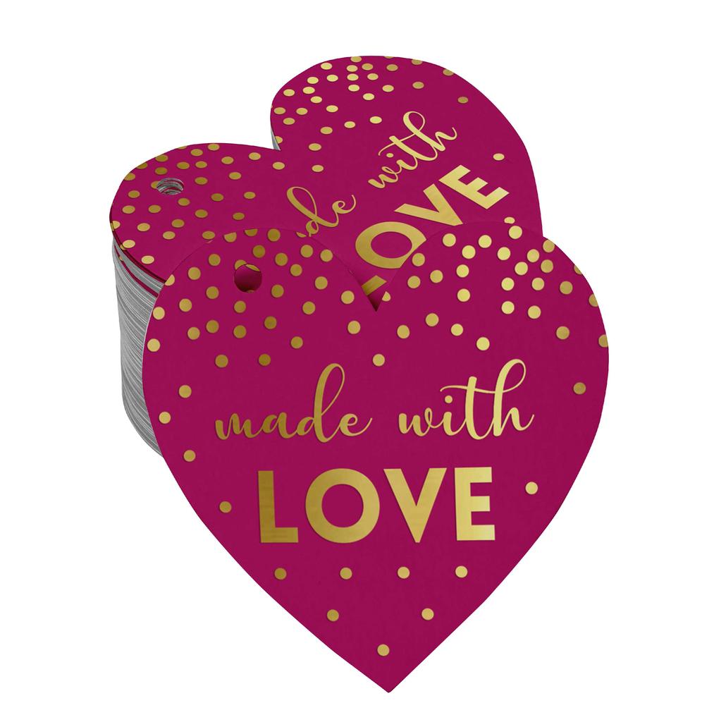 Inkdotpot Gold Foil Paper Hang Tags Made With Love Wedding Favor Tags 100