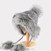 Plush Knitted Hat Women's Winter Plush Thickened Imitation Fur Wool Hat Cute Hairball Ear Hat