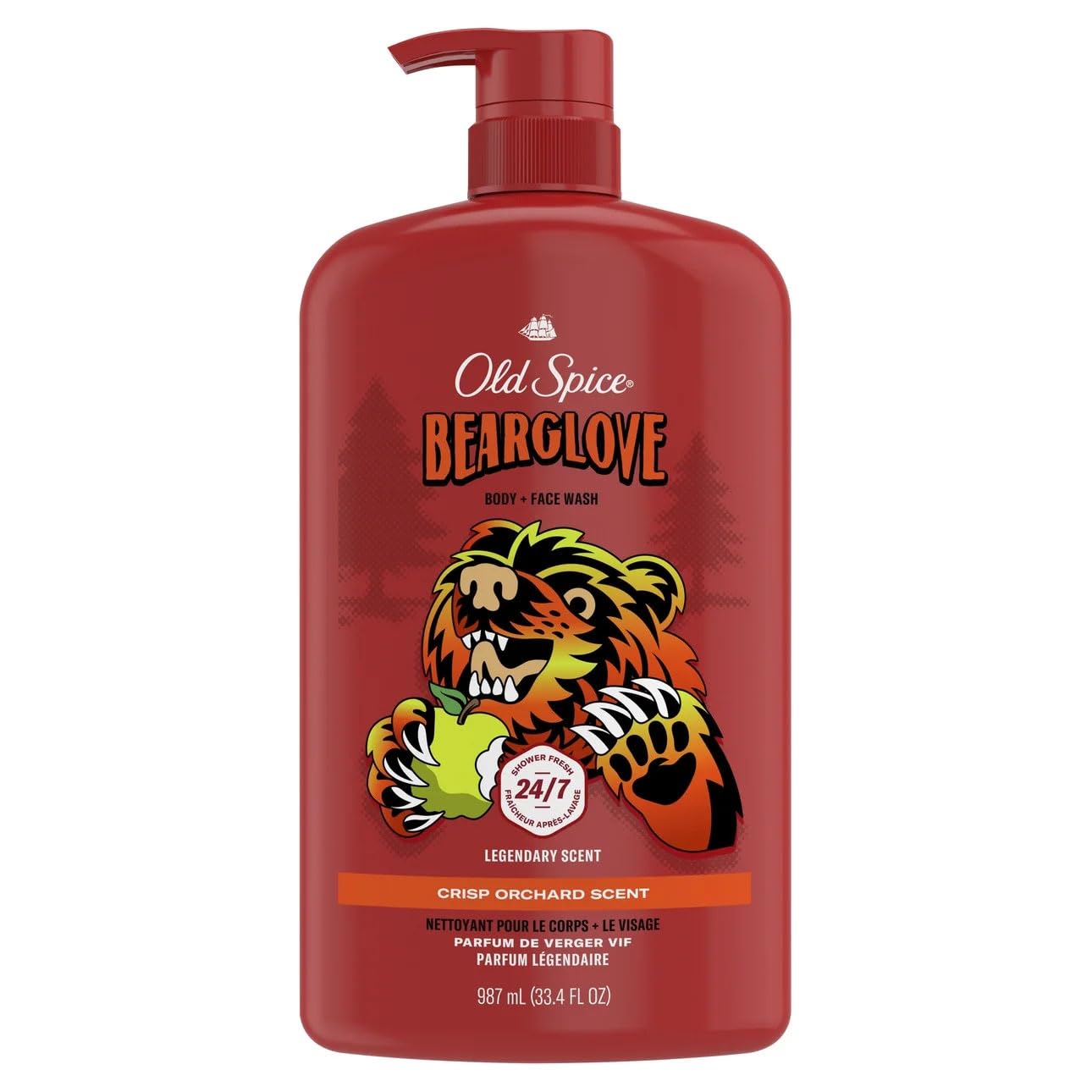 OLD SPICE BODY WASH BEARGLOVE 33.4oz987ml Body Wash Body Soap for Men, Bear Grove Scent [Official Import] (with Japanese label)