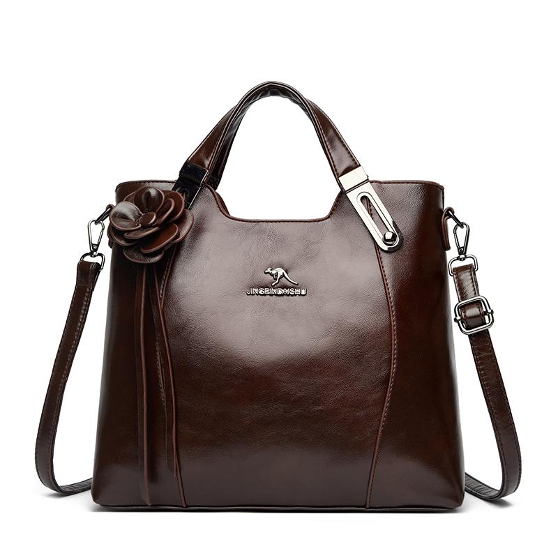 

Сумка среднего возраста, женская сумка через плечо из мягкой кожи коричневый