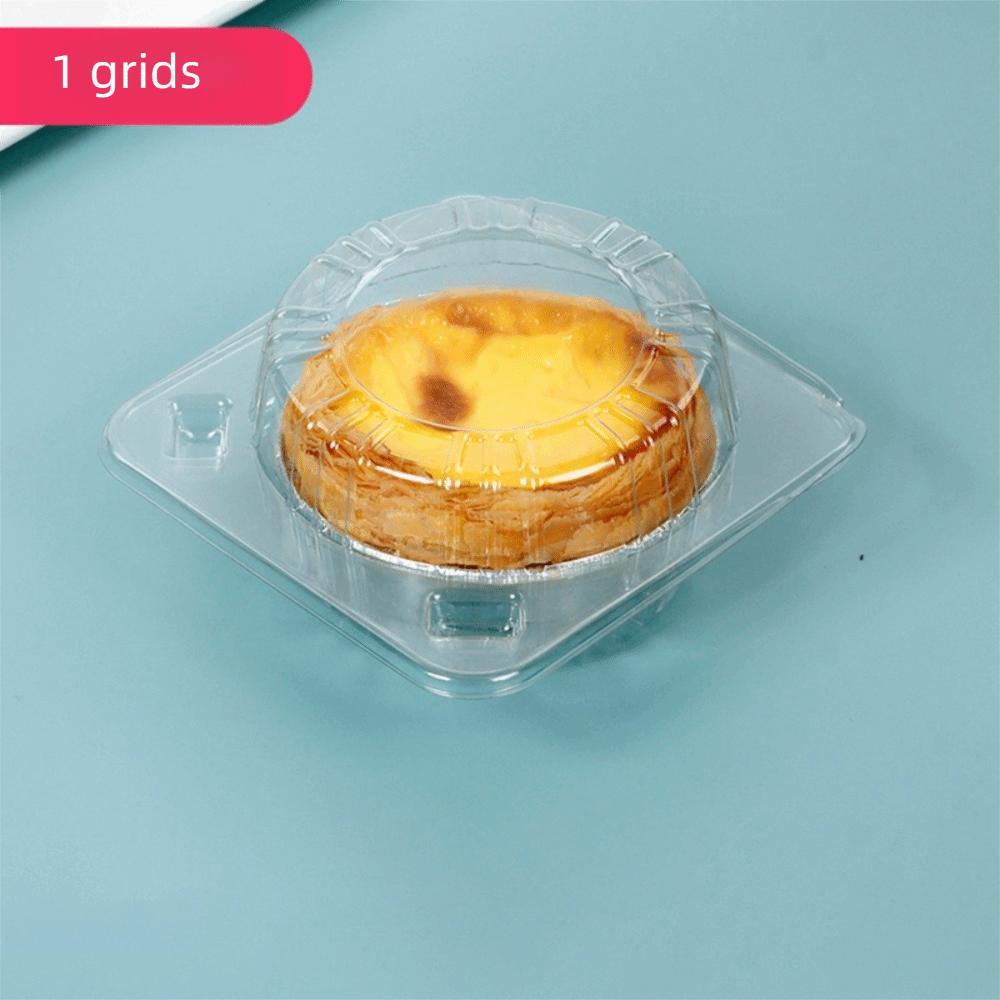 100pcs Disposable Portuguese Egg Tart Paaging Box Plastic Baking Cake Case  Kitchen Cooking Tools