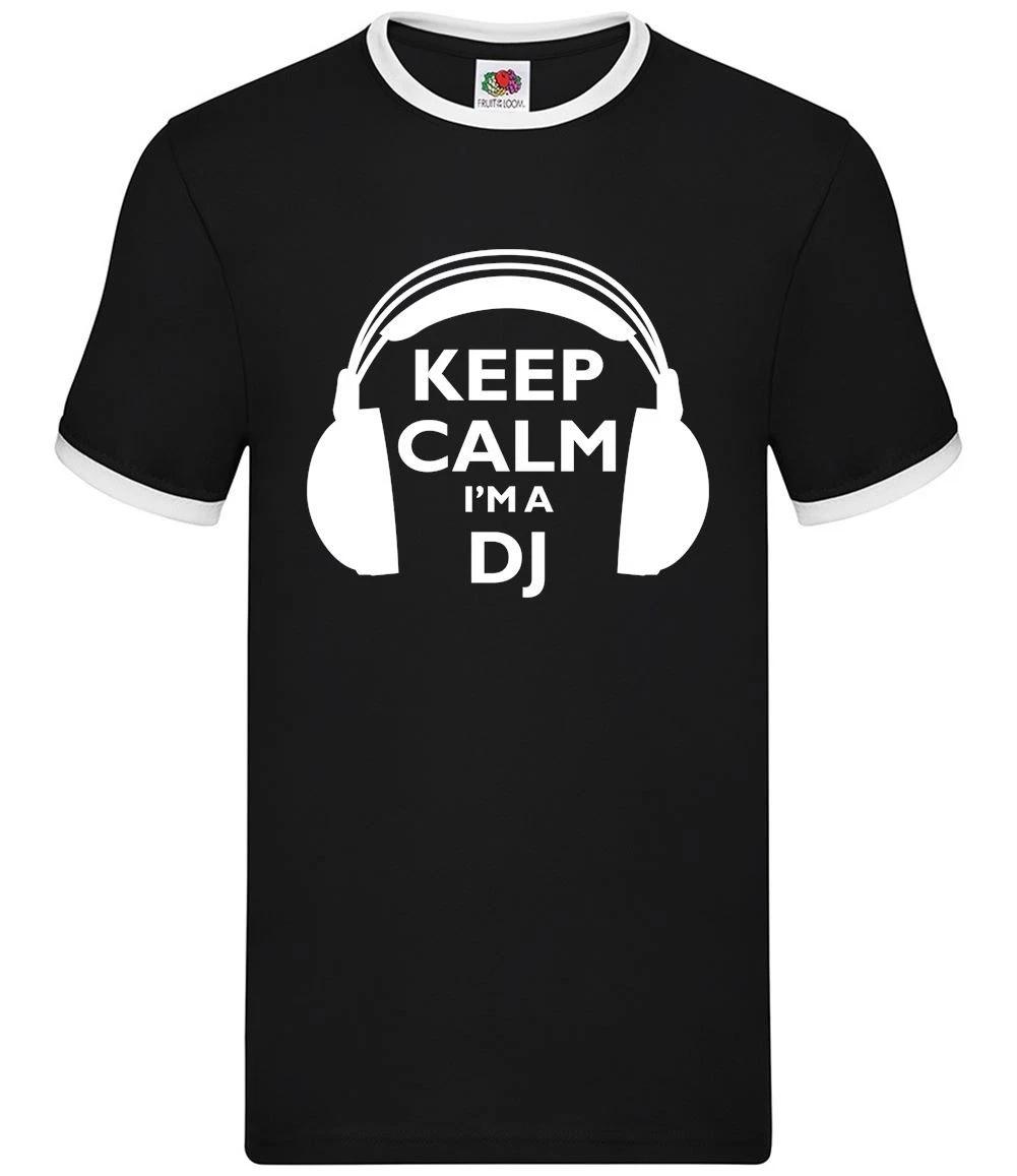 Keep Calm I m A DJ - Mens Ringer - Djing Mixing Music Disc Jockey XXXXL