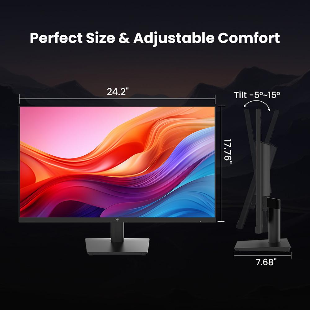 Monitor da Ufficio KTC H27T27, 27 pollici 2560×1440 2K QHD Schermo IPS Veloce, Frequenza di Aggiornamento OC 120Hz, 99% sRGB, HDR, Compatibile FreeSync & G-Sync