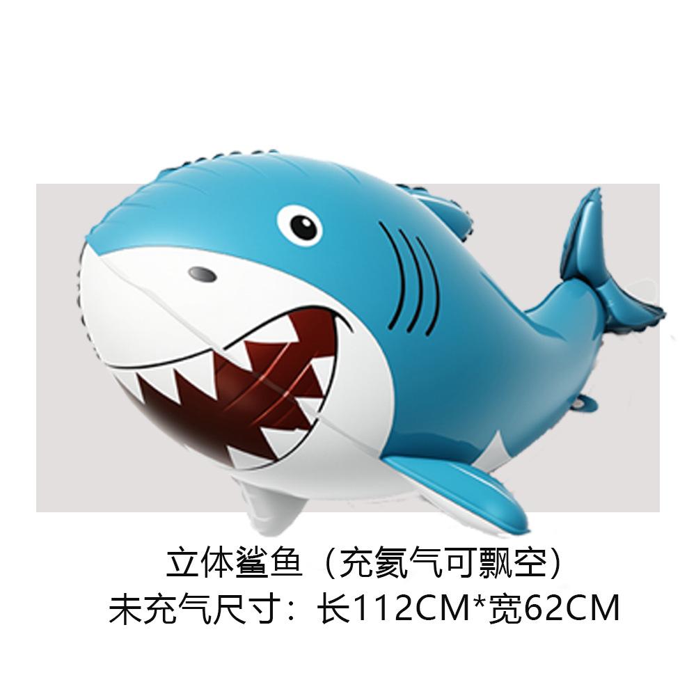 4D Tre-dimensionell Bläckfisk Valhaj Pingvin Säl Flytande Aluminiumfolieballong Nattmarknadsstånd Festdekoration