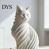 Decorative Sculptures for Modern Interior 3D Printed Cat Sculpture, Style Matte Statue, Black And White Art Decor Table PLA Ornament Home Aesthetic