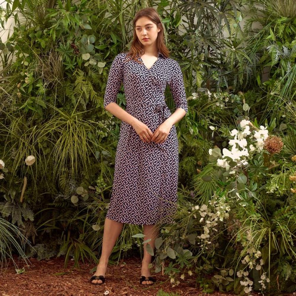 Lipbbam Creora Derosy Cara 3 4 Sleeve Long Wrap Dress Ldm11lj01