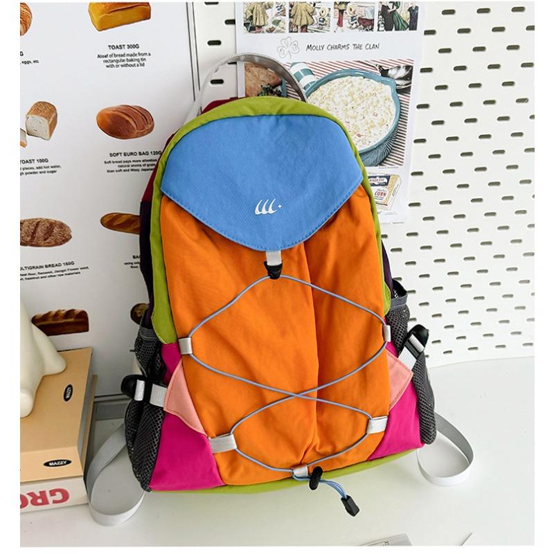 

Casual outdoor classic contrasting colors mountaineering picnic bag new Korean version women s lightweight largecapacity travel backpack