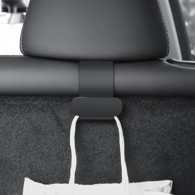 New 2pcs Rear Headrest Hook for Tesla Model Y Organizer Center Console Head Rest Storage Accessories Bag Umbrella Trunk Hanger