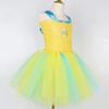 Flounder Costume Toddler Kids Little Mermaid Halloween Carnival Birthday Party Dress Up Girls Yellow Tropical Fish Tutu Dress