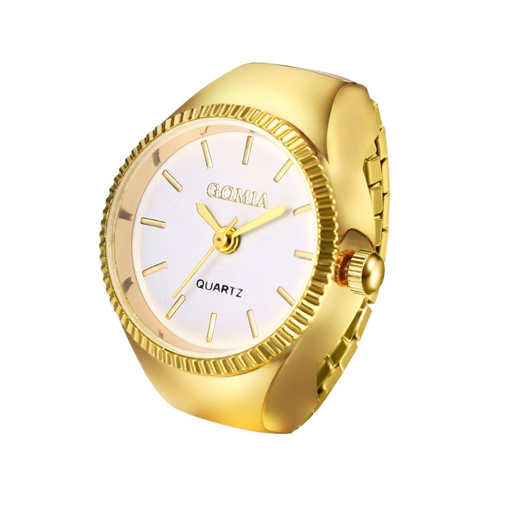 Ring Watch Ring Fashionable One Size Fits Stainless Steel Ring Watch Analog Waterproof Simple Quartz Watch Gold Silver Fashion Accessory Birthday