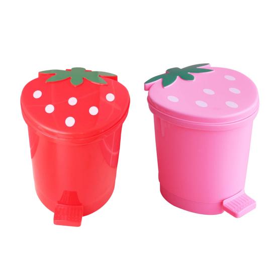 Mülleimer Große Kapazität Gute Tragfähigkeit Exquisite Form Praktisch Hohe Haltbarkeit Dekorativ Kunststoff Erdbeer-Stil Abfallbehälter Müll