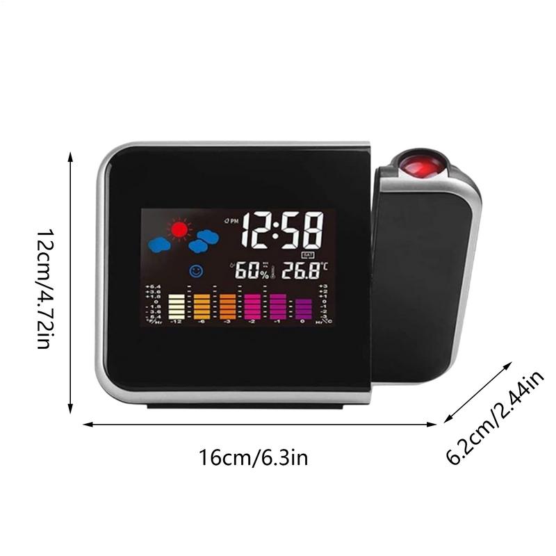 New Alarm Clock With Night Backlight Color Digital LED Screen Projector Adjustable Projection Angle Weather Station Alarm