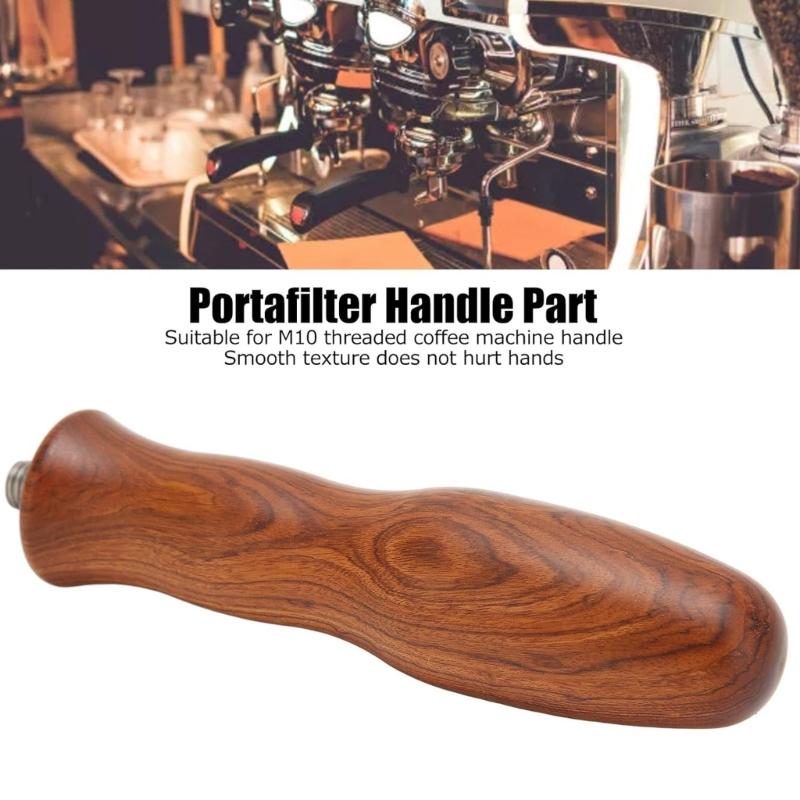 Wood Coffee Portafilter Handle with Ergonomic Grip M10 Coffee Filter Handle Easy Installation and Maintenance Enduring