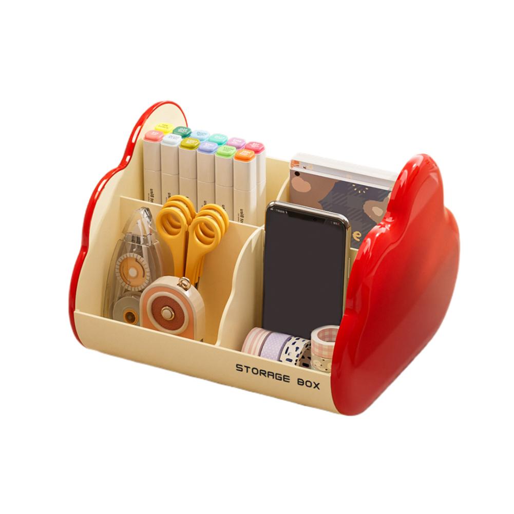 Makeup Storage Box Plastic Desktop Compartment Organizer For Office Desk Cosmetics Stationery Student Study Accessory Tools