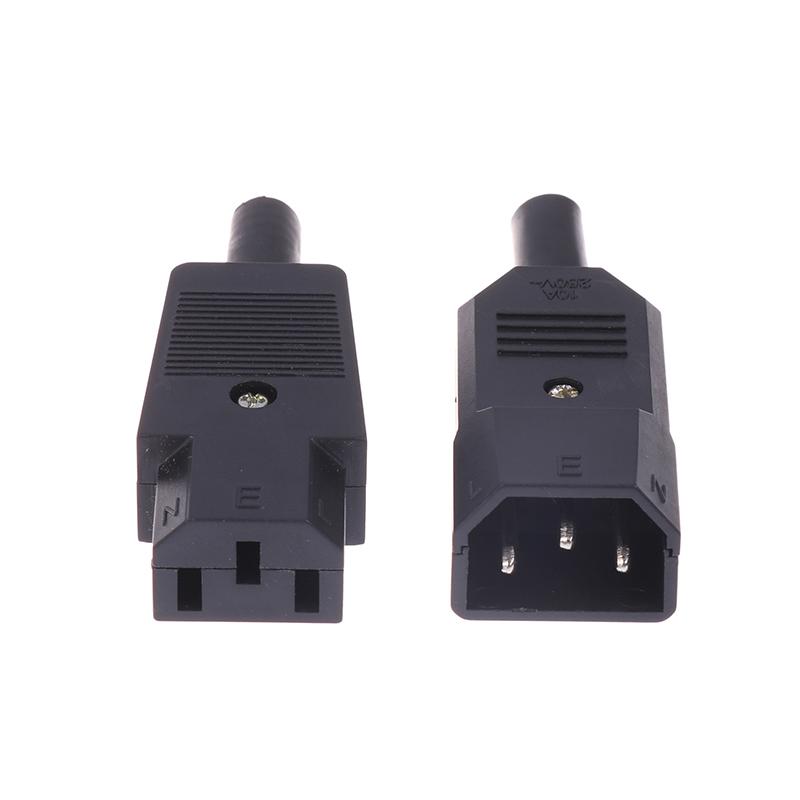 16A 250V Negru Iec Conector Mufă Cablu Drept C13 C14 Mufă Mamă Tată Conector de Alimentare Reconfigurabil Soclu AC cu 3 Pini