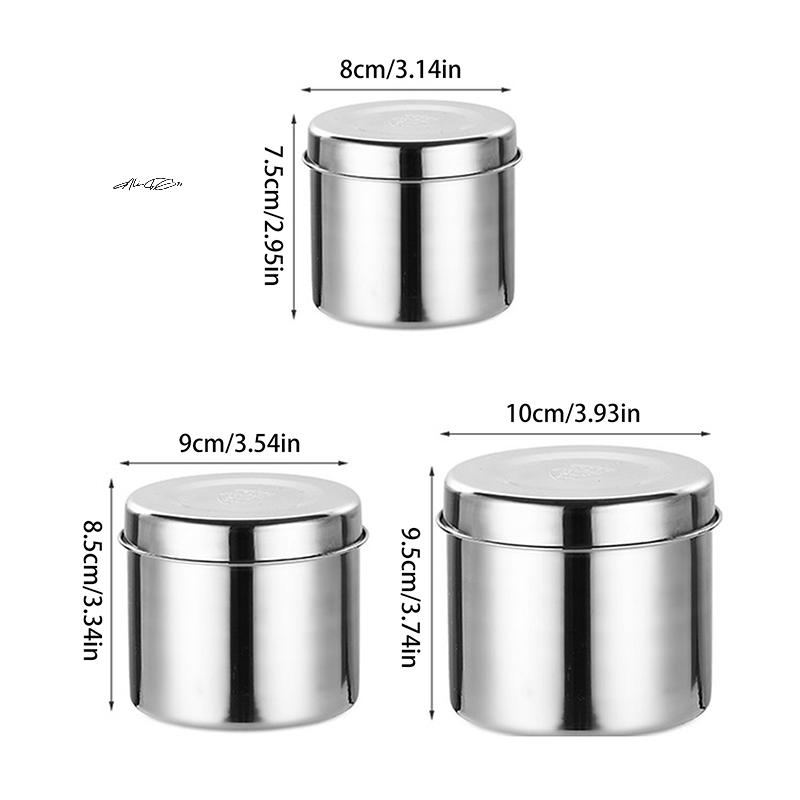 1/3 Pièces Contenant de Stockage Alimentaire en Acier Inoxydable 201 avec Couvercle Scellé Gourde à Thé Organisateur de Maison Boîte de Rangement pour Divers - Bocal de Cuisine