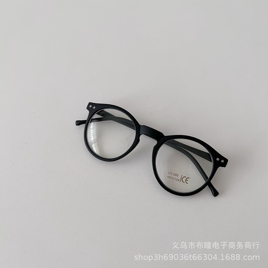 

ins style детская мода круглая оправа плоские очки, весна новые мальчики и девочки уличные универсальные вогнутые очки