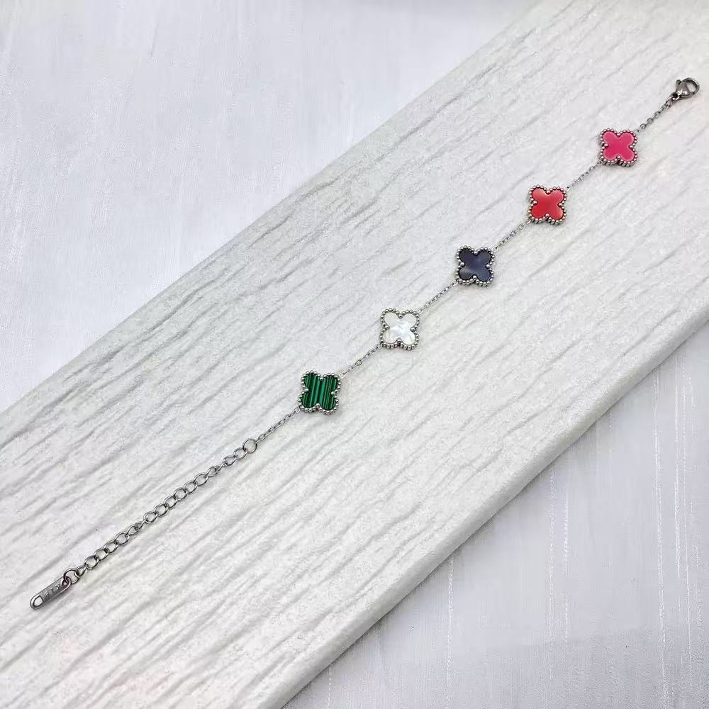 Módní náramek s řetízkem z titanové oceli ve tvaru jetele, luxusní dárek ke Valentýnu a ke Dni matek