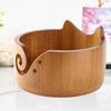 Kuuleyn Wooden Yarn Bowl,Cute Cat Shape Practical Holder,Dispenser Crochet Organizer Storage Supplies for Home Workplace Knitting Crafting Activities