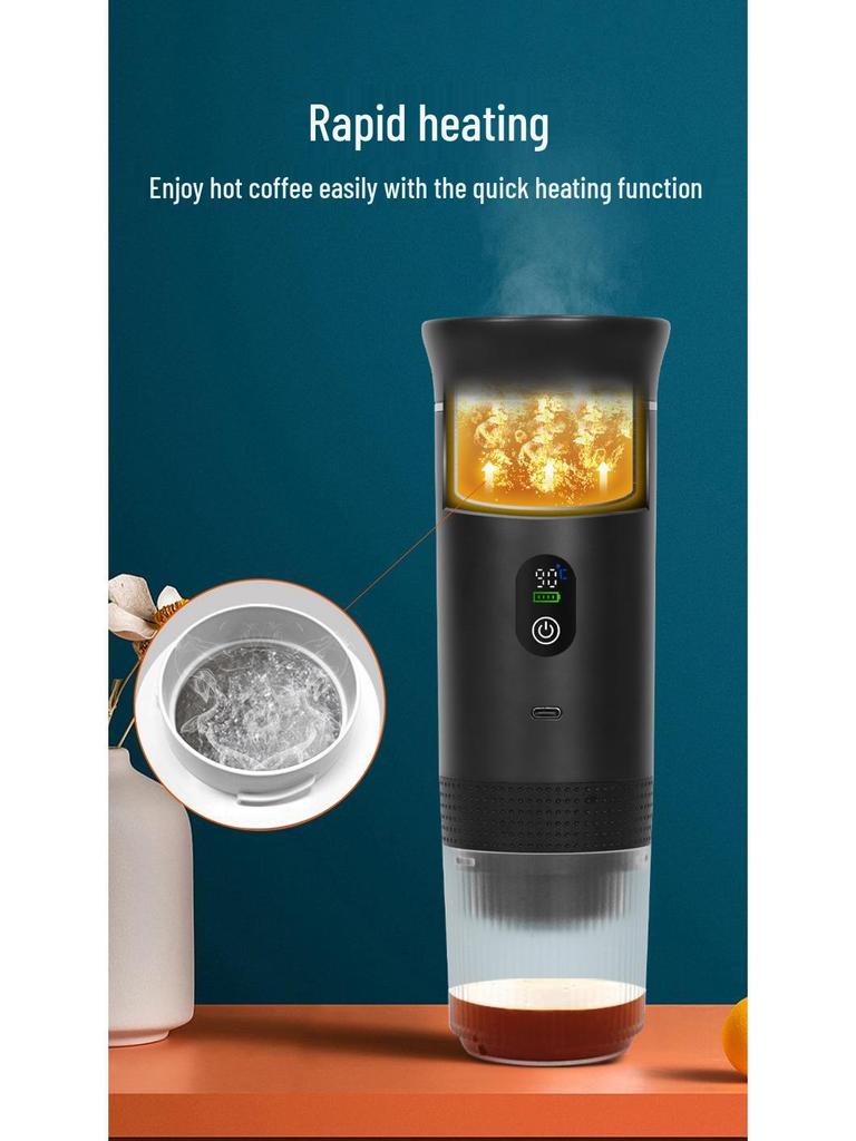 Meiyishi Tragbare Espresso-Kapsel-Kaffeemaschine - 3-in-1 Outdoor Beheiztes Ladegerät