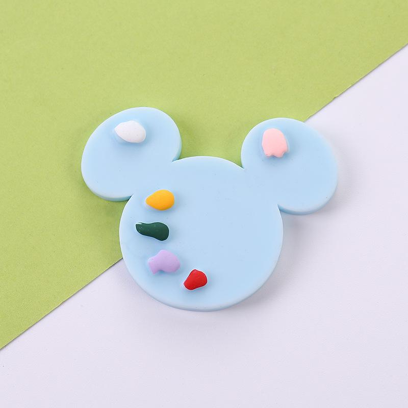 Mickey Hand-Painted Resin Ornament & DIY Sticker Set Size: 50*40mm синий