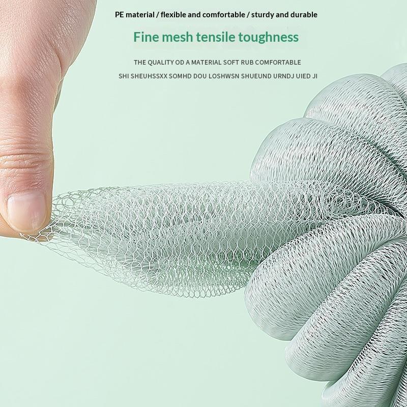 Pumpkin Shaped Bath Loofah Sponge With Extra Thick Soft Mesh Durable Hanging Rope For Daily Home Shower Bathing Use