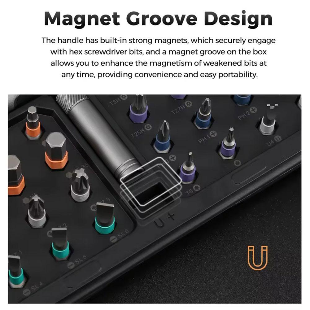 Portable Magnetic Ratchet Screwdriver Set T-Handle Torque Tool With Detachable Magneticizer For DIY & Professional Use DIY Tools