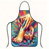 Nail Art & Pedicure Print Apron, Colorful Manicure Design, Beauty Salon Cooking Bib, Multiple Sizes Available, Perfect for Nail