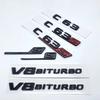 Glossy Black Letters Numbers Emblem C63 C63s V8Biturbo for AMG Car Fender Trunk Rear C205 S205 W205 Logo Sticker