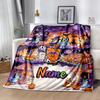Halloween Bluey Family Personalized Text Blanket Gift Personalized Blanket Soft Warm Cozy for Livingroom Nap Couch Office Chair