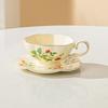Ins New French Retro Floral Ceramic Coffee Cup Saucer Set High-end Afternoon Tea Cup Pastoral Flower Tea Cup